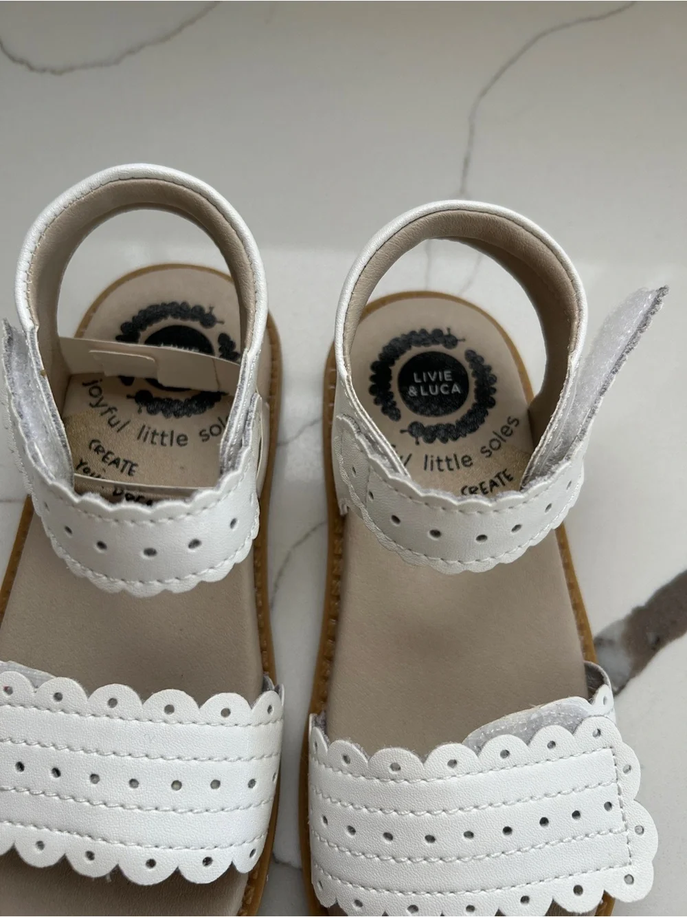Livie & Luca Girls' White Posey Sandal size 10